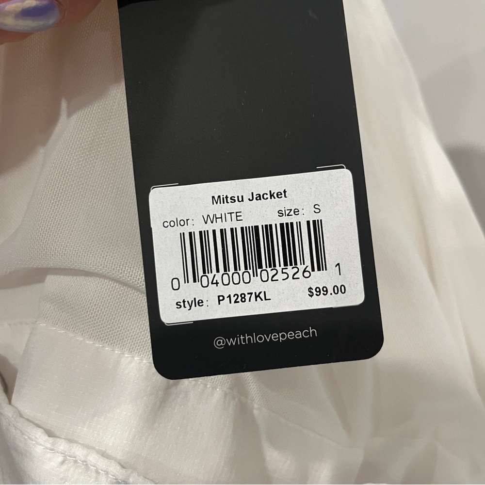 Peach White Activewear Mitsu Jacket with Hood and Lightweight Design Small - Picture 6 of 10